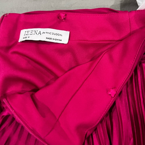 Ieena for Mac Duggal Purple Pleated Ruffled Cap Sleeve Cut Out Lace Up Gown - Picture 6 of 12